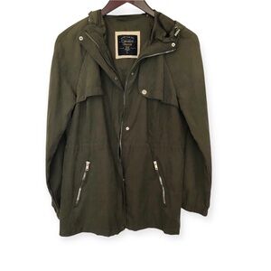 CAVALINI Originals Utility Army Green Rain Jacket Hiking Camping Large Hooded